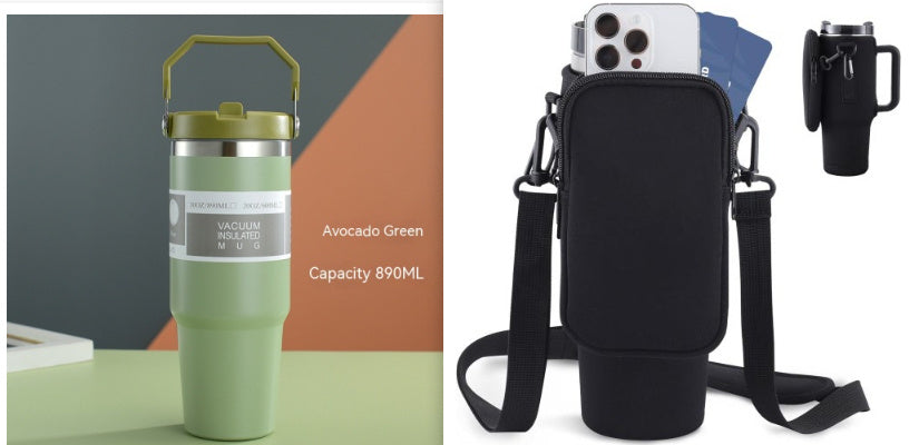 Sports Water & Coffee Tumbler with Handle & Cover