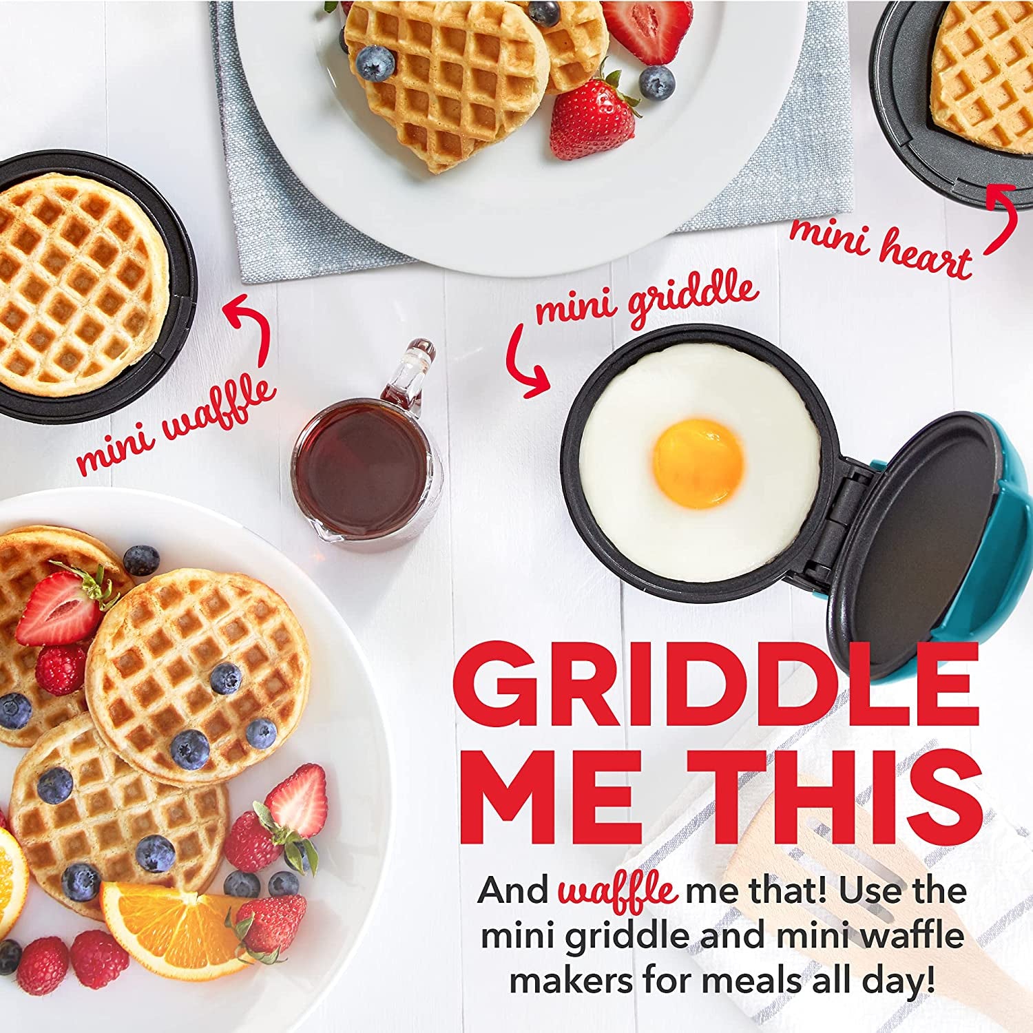 Mini Maker 3-Pack Gift Set – Waffle Makers & Griddle