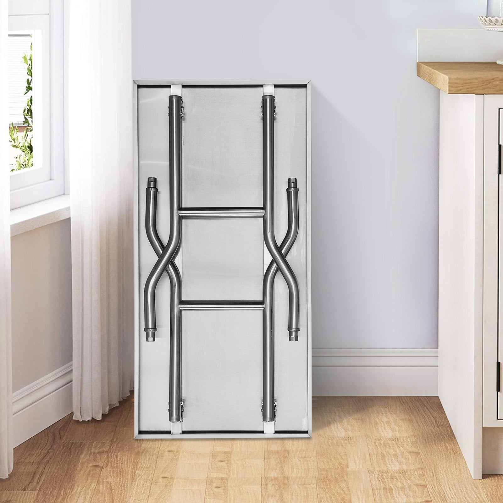 Commercial Worktable – 48 x 24 Inch Folding Stainless Steel Prep Table