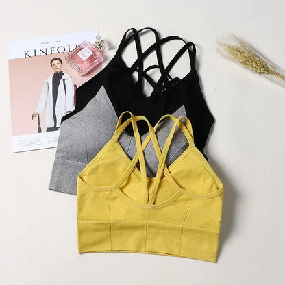 Breathable Sports Bra Anti-Sweat Fitness Top Seamless Yoga Bra Shockproof Crop Top Women Push up Sport Bra Gym Workout Top