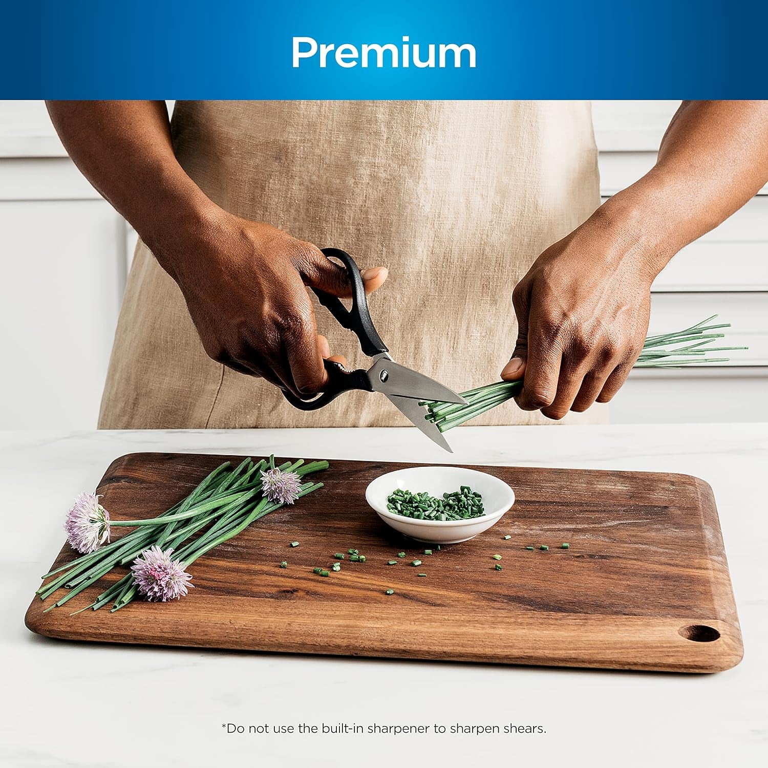 Premium Knife System, 12 Piece Knife Block Set with Built-In Sharpener, German Stainless Steel Knives, Black