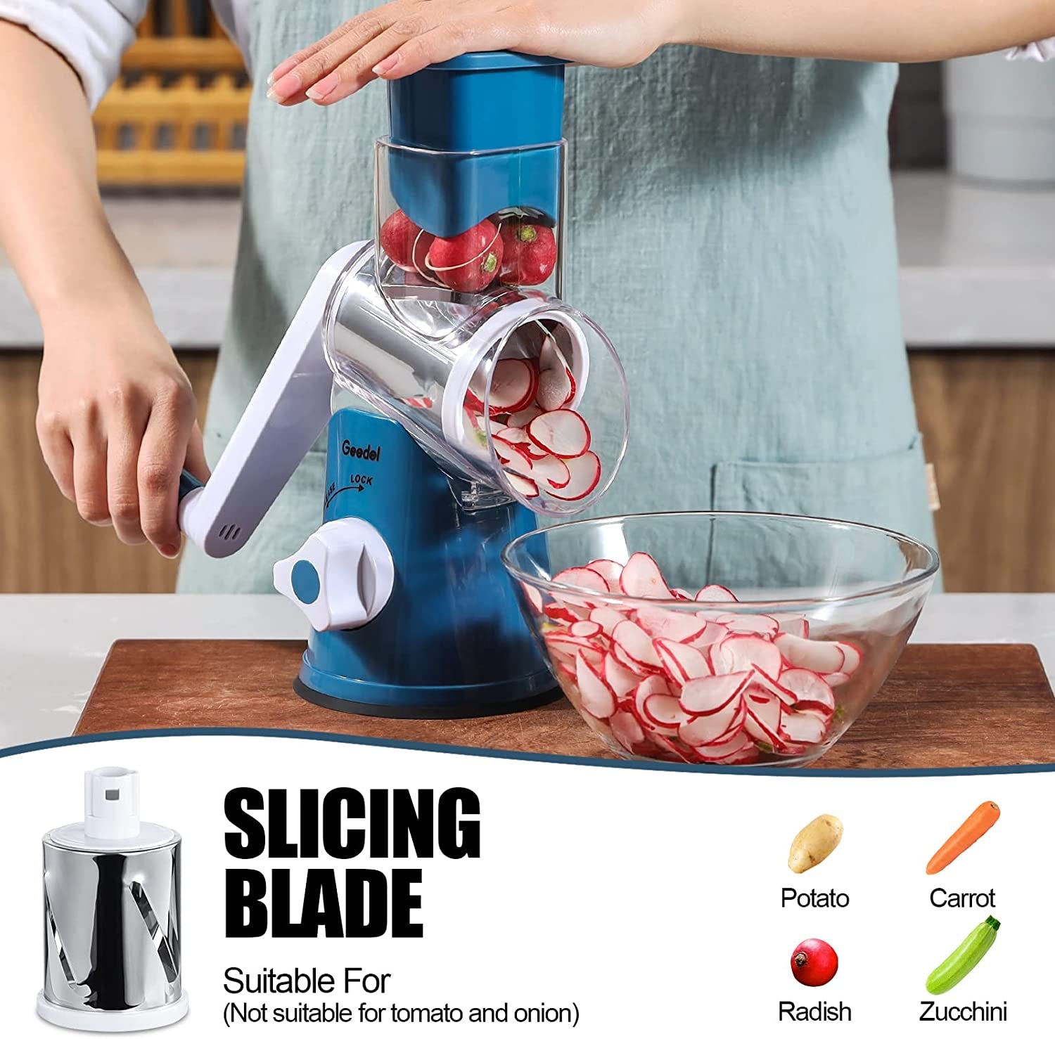 Rotary Cheese Grater & Mandoline Vegetable Slicer