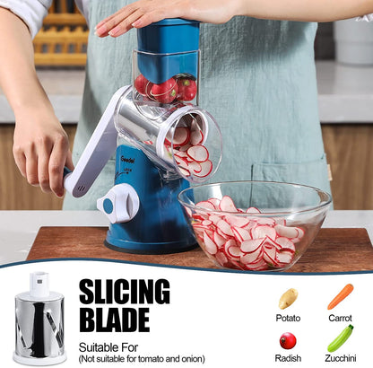 Rotary Cheese Grater & Mandoline Vegetable Slicer