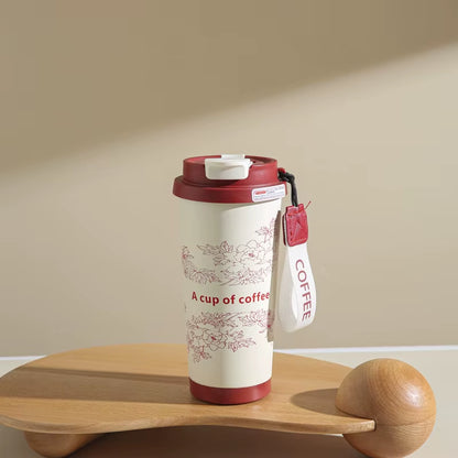 Stainless Steel Lily of Valley Thermal Tumbler with Straw Water