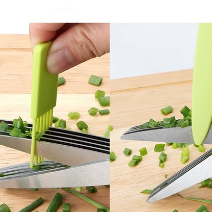 Stainless Steel Five-Layer Green Onion & Herb Scissors