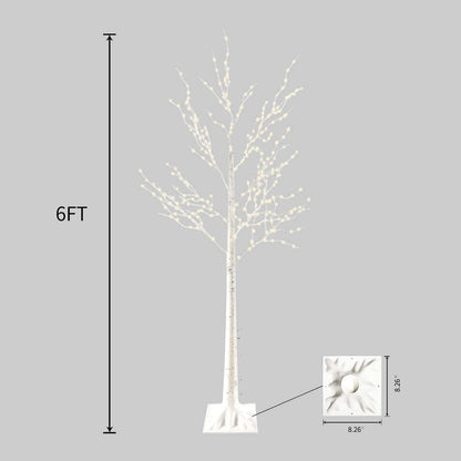 6FT Warm White Lighted Birch Tree Lights, 440LED Colors Changing Light 