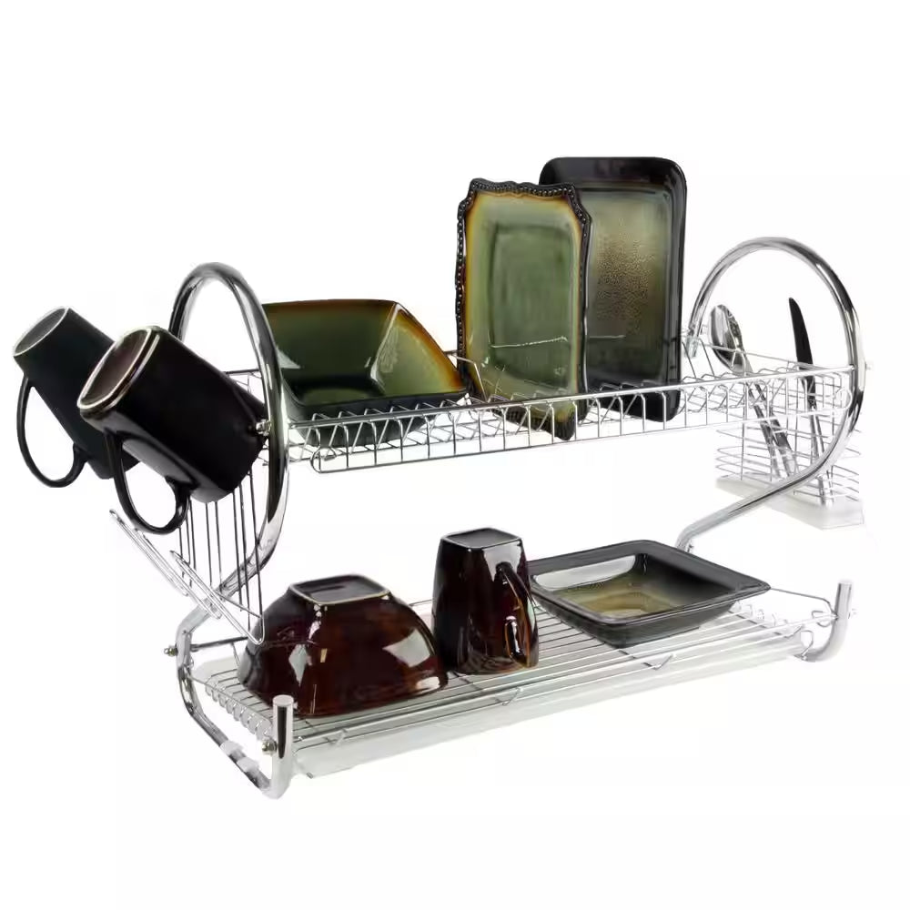 22 Inches 2-Shelf Stainless Steel Dish Rack