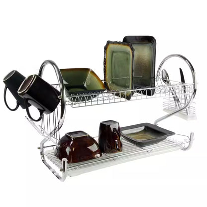 22 Inches 2-Shelf Stainless Steel Dish Rack