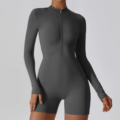 Women Fitness Suit with Zipper 