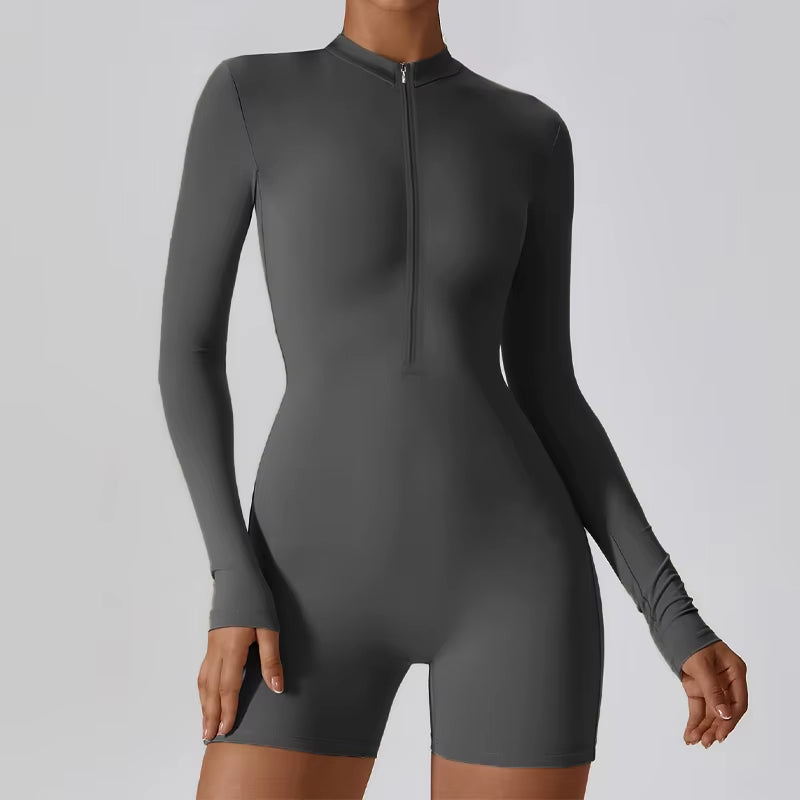 Women Fitness Suit with Zipper 