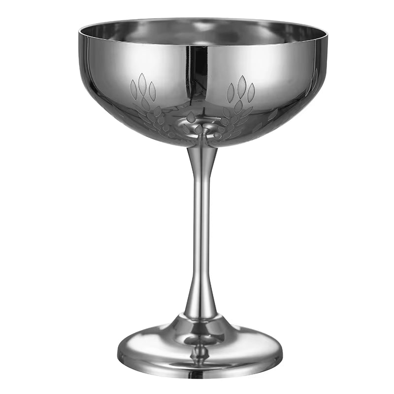 Stainless Steel Coupe Glasses, Martini Cocktail Glasses