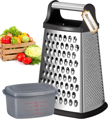 4-in-1 Stainless Steel Box Grater with Container