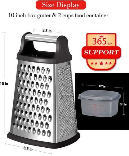 4-in-1 Stainless Steel Box Grater with Container