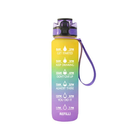 1L Transparent Kawaii Water Bottle – BPA-Free, Plastic, Sports & Infuser Cup