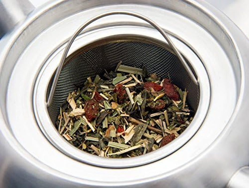 Stainless Steel Tea Pot with Removable Infuser for Loose Leaf and Tea Bags, Dishwasher Safe and Heat Resistant (Silver, 1.5 Liter)