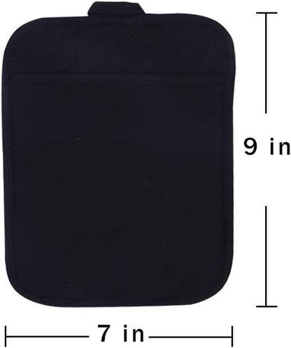 Cotton Pot Holders with Pocket, Heat Resistant Black Counter Table Hot Pads 