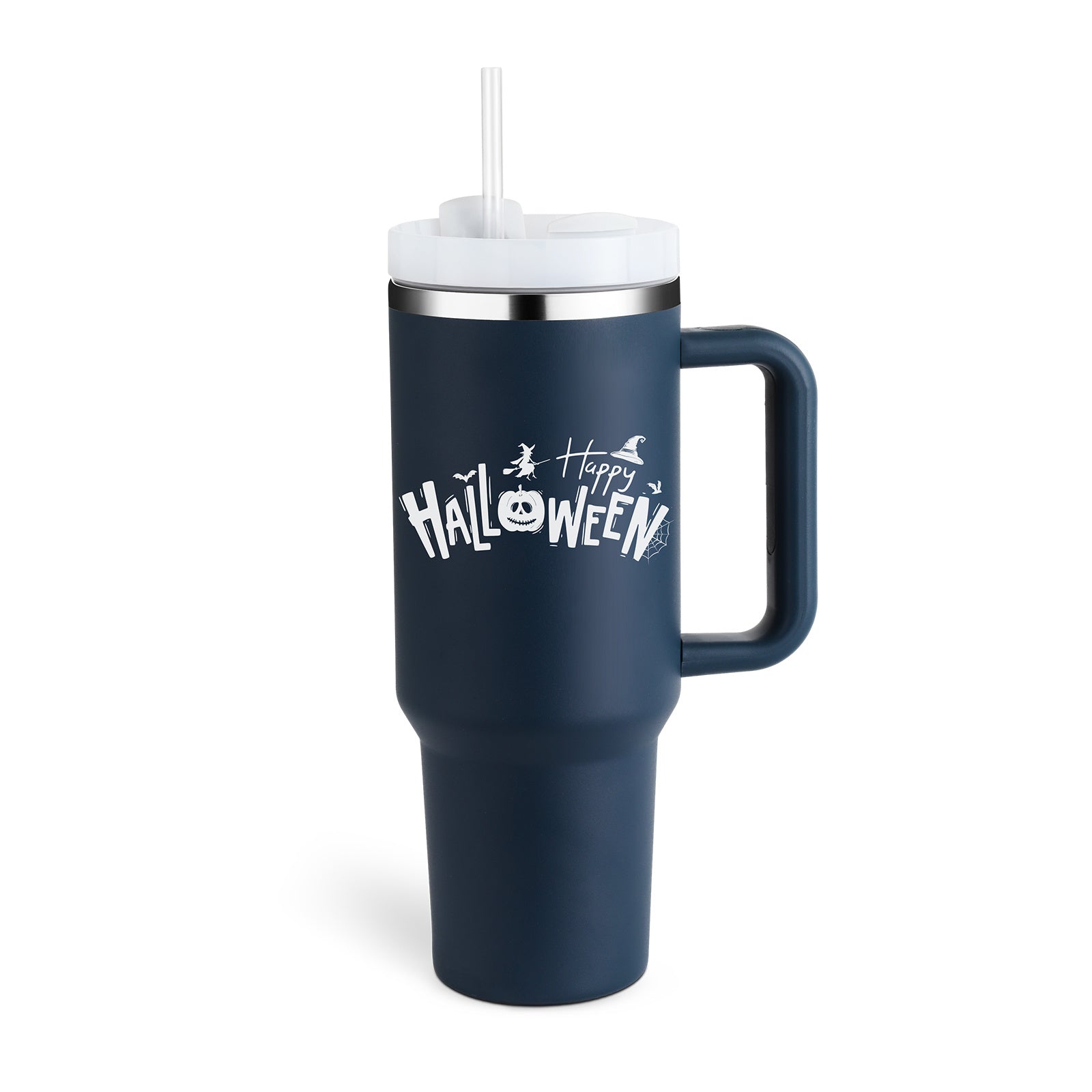 Tumbler With Handle Straw Insulated Stainless Steel