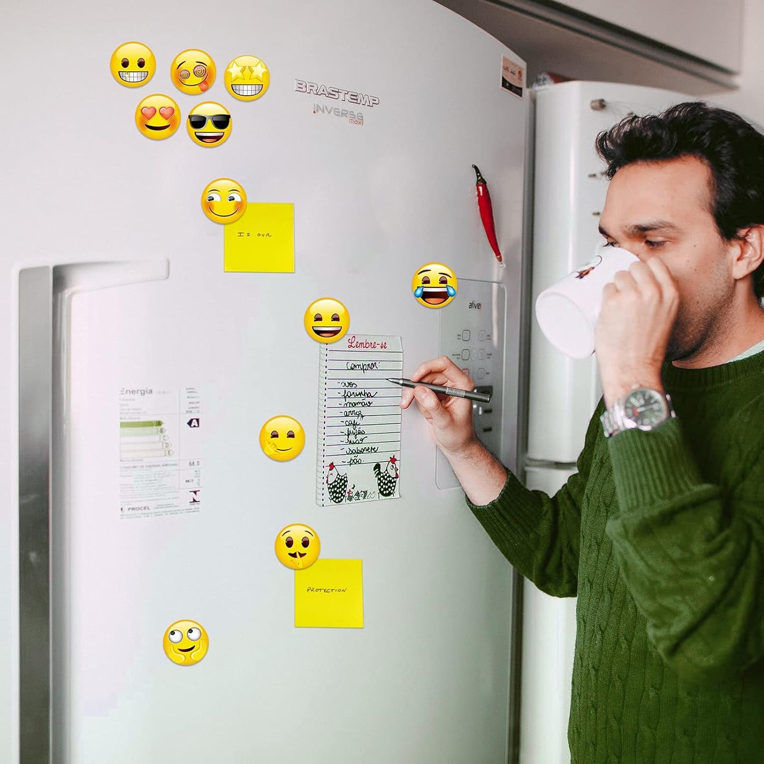 54-Pcs Emoji Refrigerator Magnets