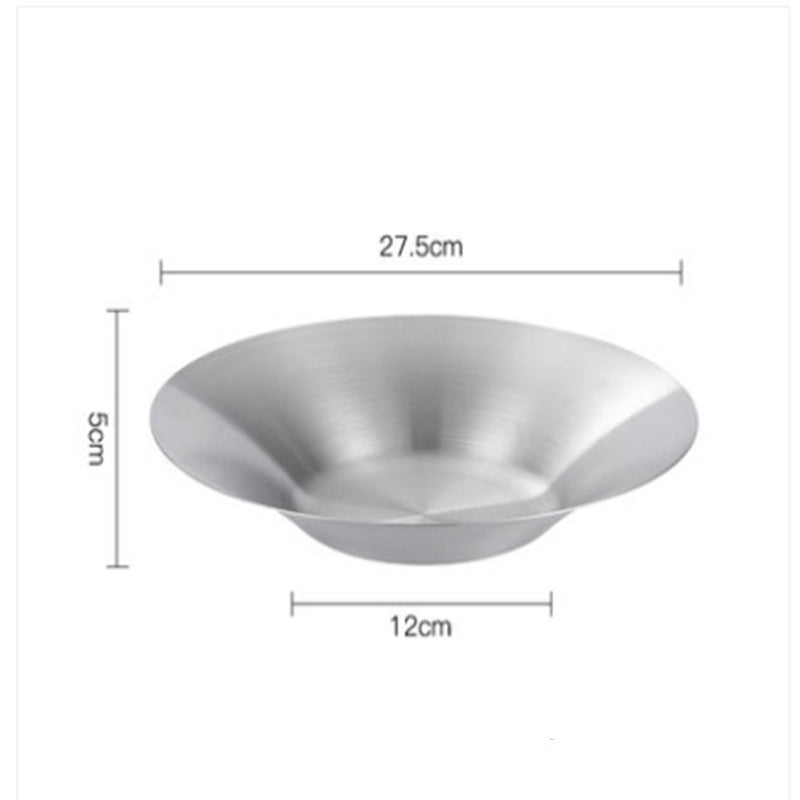 Stainless Steel Dinner Golden Round Fruit Plate