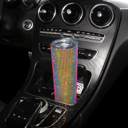 20 oz. Sparkling Diamond Stainless Steel Tumbler Cup with Lid and Straw