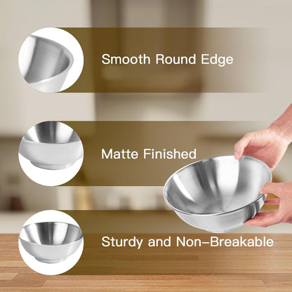 54 Oz Large Soup & Salad Bowl, Double Wall Insulated Stainless Steel  – Set of 2
