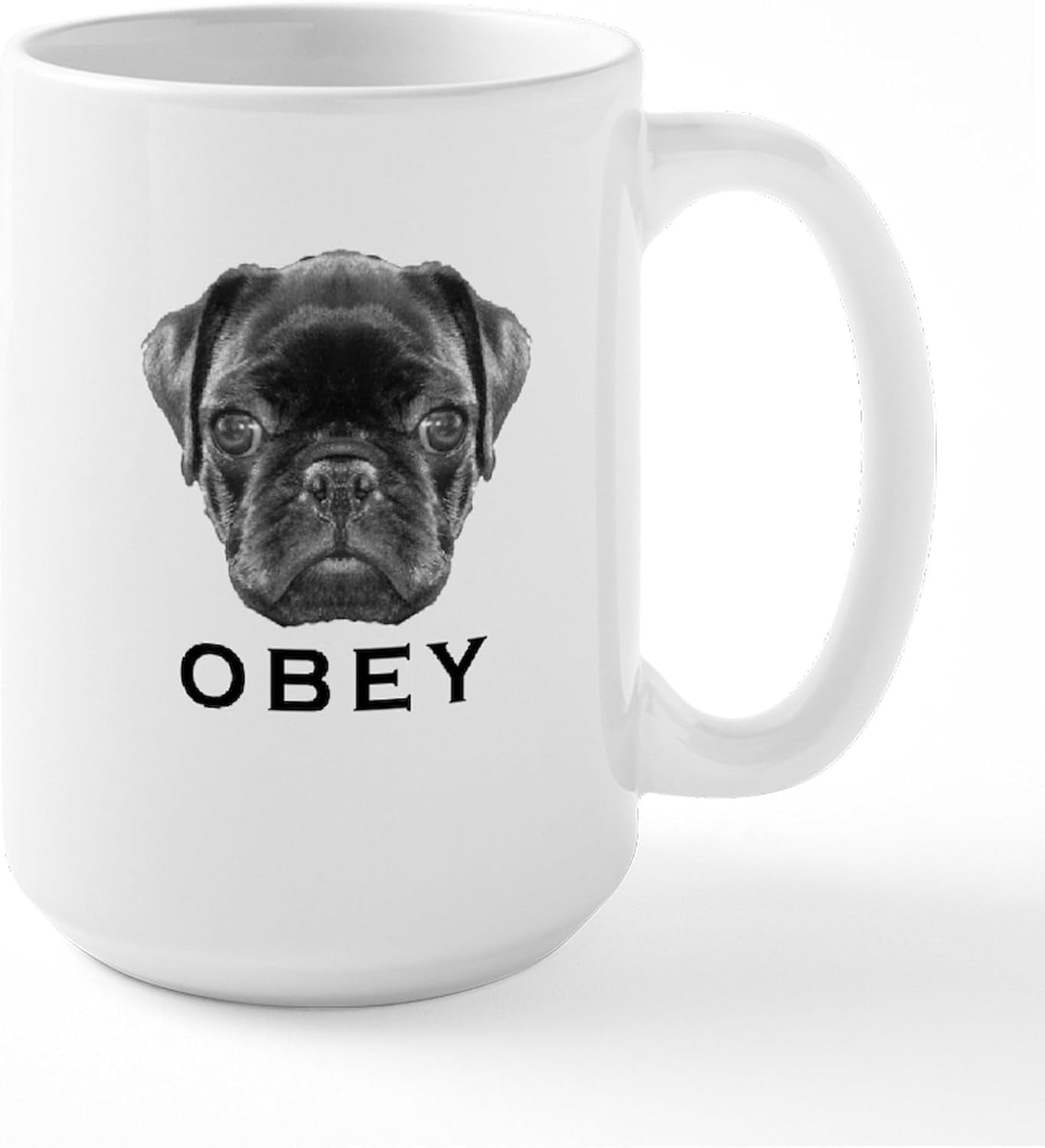 Black Pug Coffee Mug 15 Oz (444 Ml) Ceramic Coffee Mug