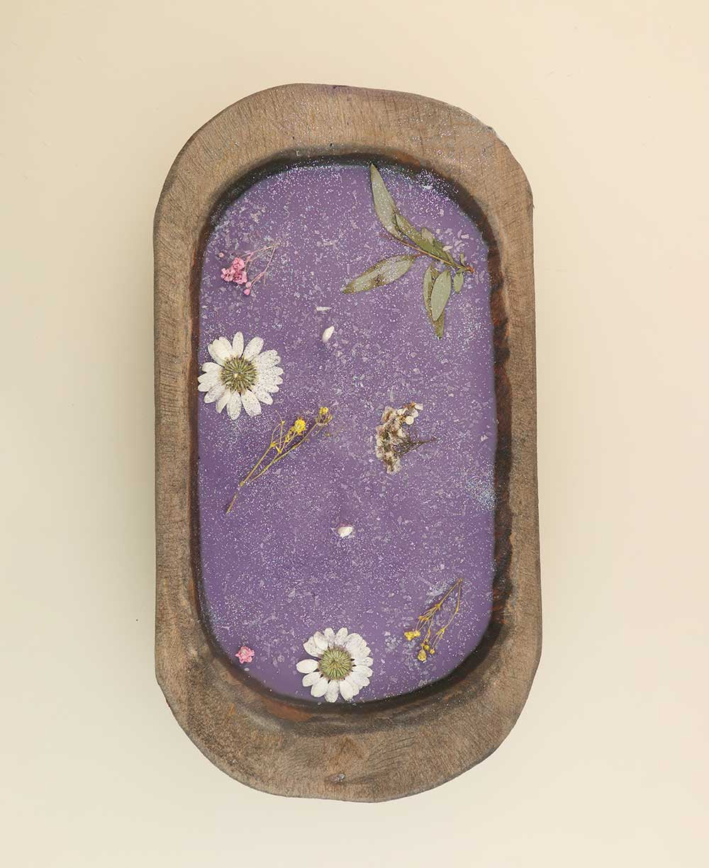Purple Floral Scented Candle