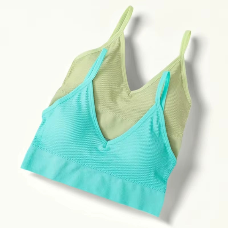 Women Crop Top Seamless Tube Top Underwear Low Back Bra Sports Fitness Top Streetwear Tank Bandeau Lingerie Removable Pad