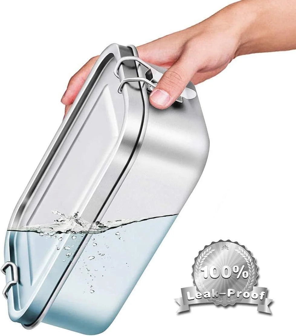 Bento Lunch Box Adults, Stainless Steel Airtight Lunchbox Food Taper Meal Prep, BPA-Free