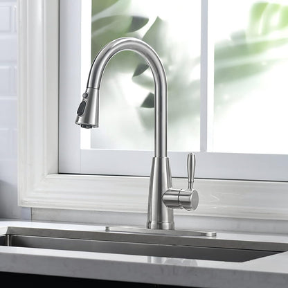 Kitchen Faucets, Kitchen Sink Faucet with Splash-Proof Sprayer