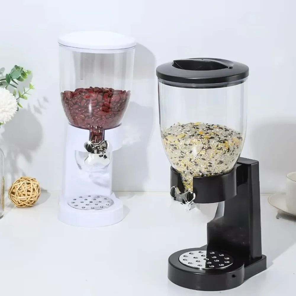 Rotating Button Extraction Kitchen Cereal Jars and other Food Dispenser, Airtight High Kitchen Miscellaneous Grain Sealed Jar