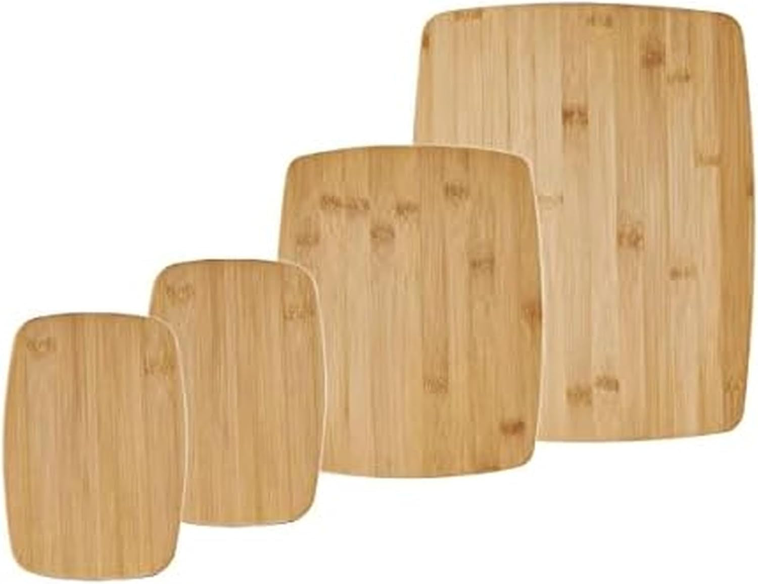 4-Piece Reversible Bamboo Cutting Board and Charcuterie Set, Assorted Sizes