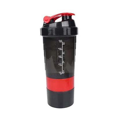 Portable Protein Shaker Cup with Powder Storage Container 500ML Mixer Cup Gym Sport Water Bottles with Wire Whisk Ball