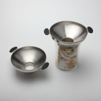 Stainless Steel Wide-mouth Funnel, Small Drain, Filter Hopper