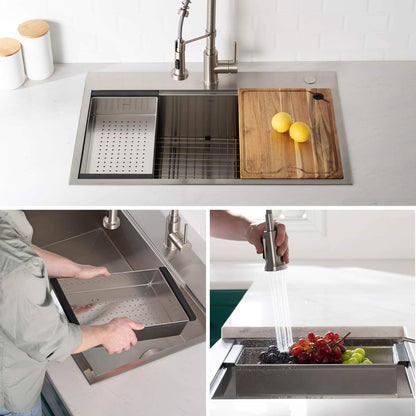 Stainless Steel Colander for Workstation Kitchen Sink, CS-6