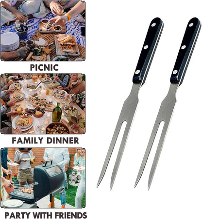 Carving Fork,  Meat Forks, 10 Inch Long Stainless Steel Forks for BBQ, Barbecue, Serving, Cooking, Grilling, Roasting (2, 10 Inch)