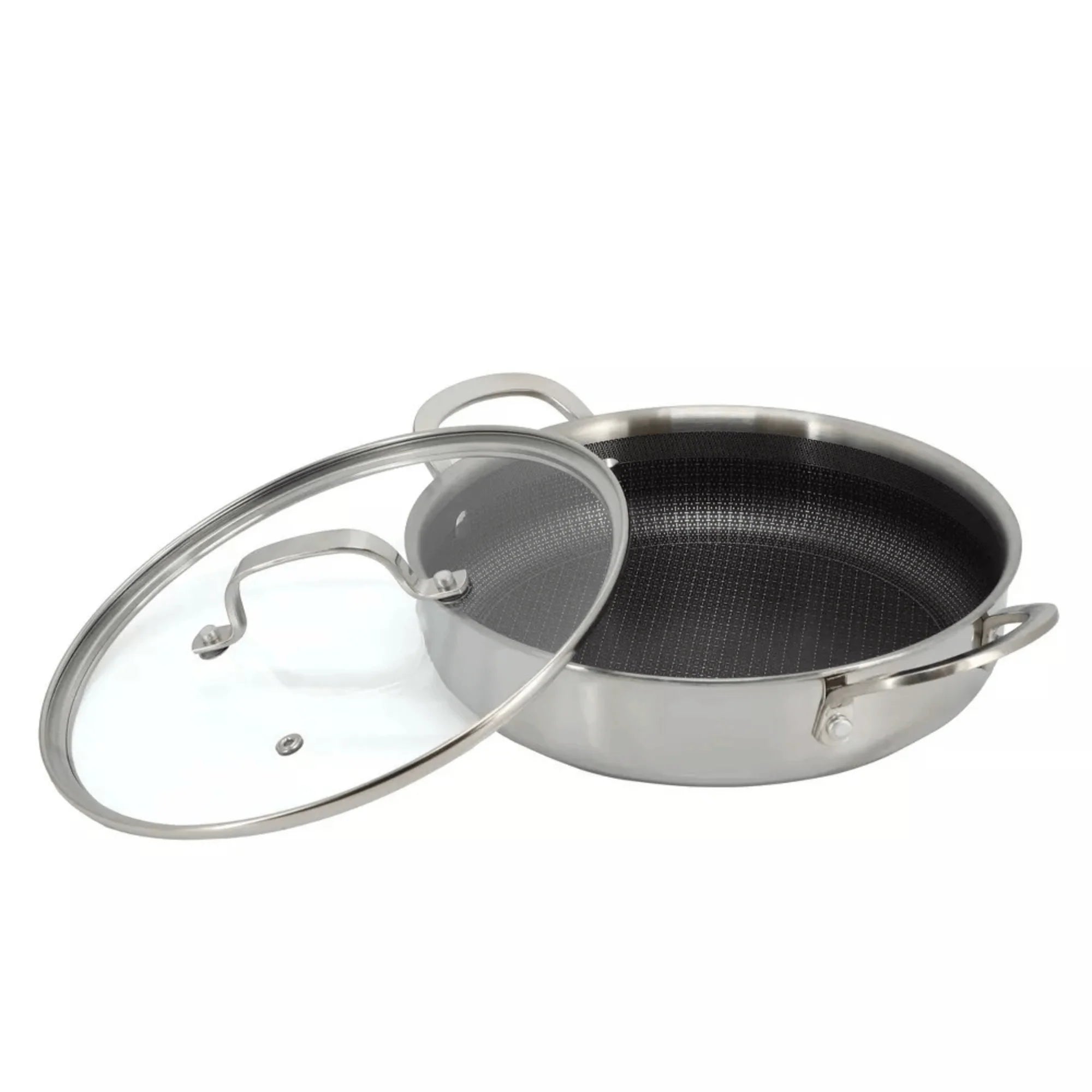 9-Inch 3-Ply Stainless Steel Nonstick Deep Fry Pan with Lid