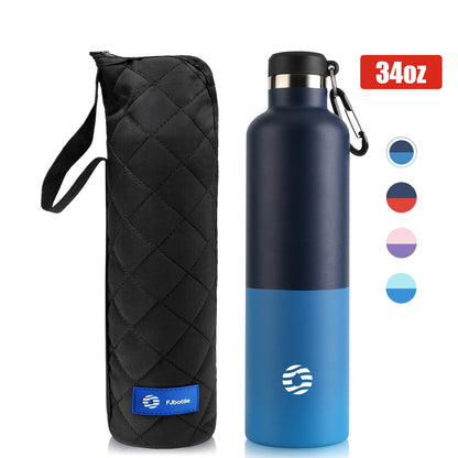 Two-Tone Insulated Sports Bottle with Carabiner