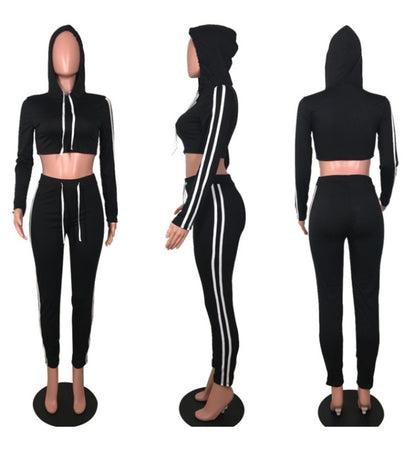 Ladies Tracksuit Crop Top Hoodies