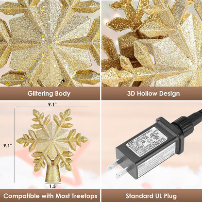 Christmas Tree Topper Lighted Star with Projector Light 6 HD Effects
