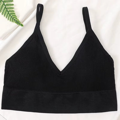 Women Crop Top Seamless Tube Top Underwear Low Back Bra Sports Fitness Top Streetwear Tank Bandeau Lingerie Removable Pad