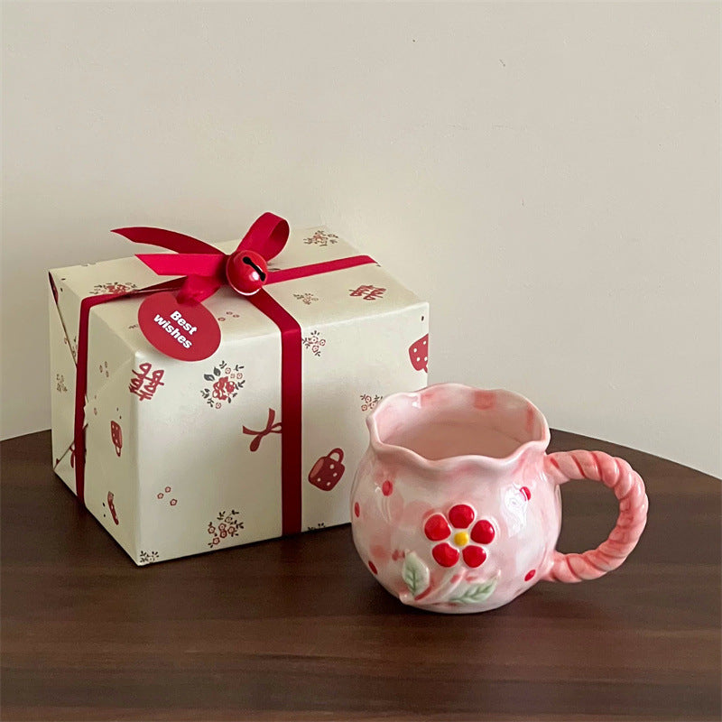 Whimsical Cherry Blossom Ceramic Mug Gift Set