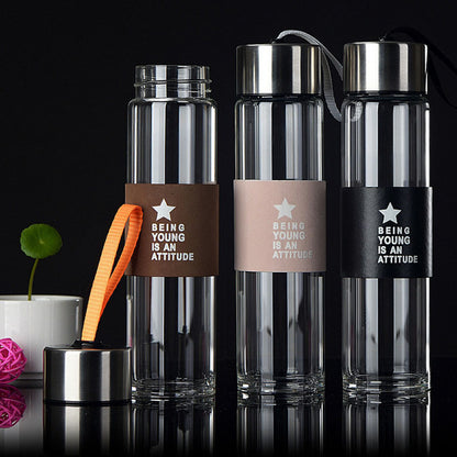 Stylish 450ml Glass Infuser Water Bottle