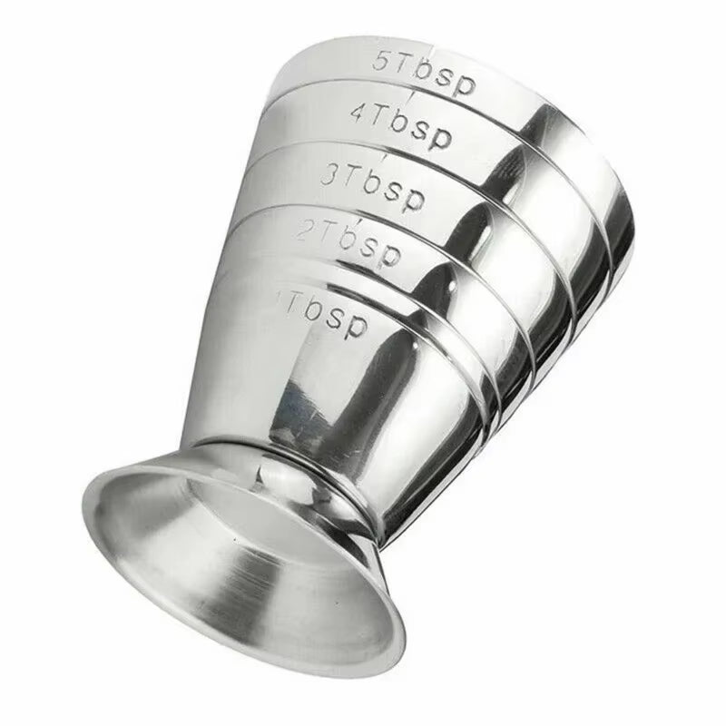 Cocktail Cup Bar Measuring Cup 304 Stainless Steel Glass Ounce Measure Jigger Kitchen Bartender Bar Tools 2.5Oz 75Ml Barware