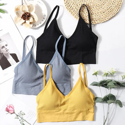 Women Bras Tube Top Seamless Underwear U Back Cropped Top Active Bra Fitness Top Lingerie Women Top Removable Pad