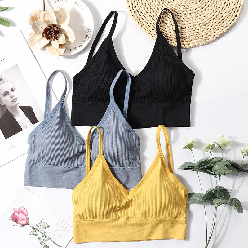Women Bras Tube Top Seamless Underwear U Back Cropped Top Active Bra Fitness Top Lingerie Women Top Removable Pad