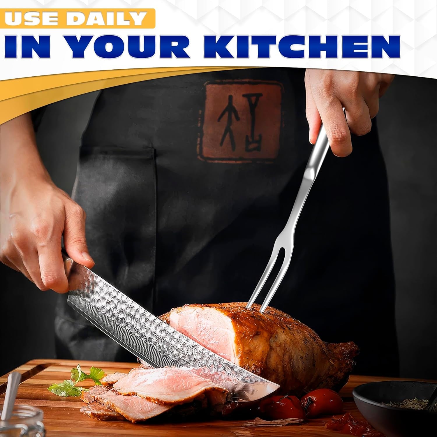 Meat Fork 2 Prongs – Carving Fork 11″ Stainless Steel Two-Prong with Polished Surface & Ergonomic Handle