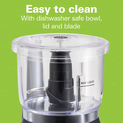 Electric Vegetable Chopper & Mini Food Processor, 3-Cup, 350 Watts, for Dicing, Mincing, and Puree, Black