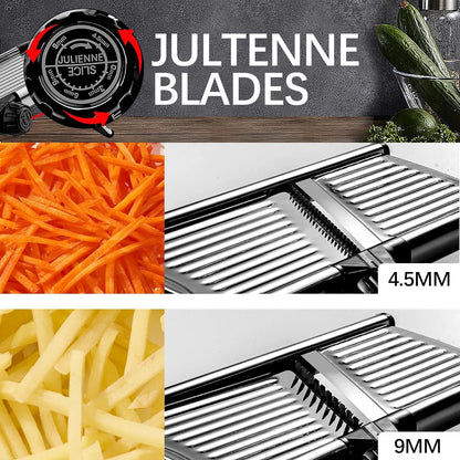 Mandoline Food Slicer, Adjustable Stainless Steel Vegetable Slicer with Hand Guard