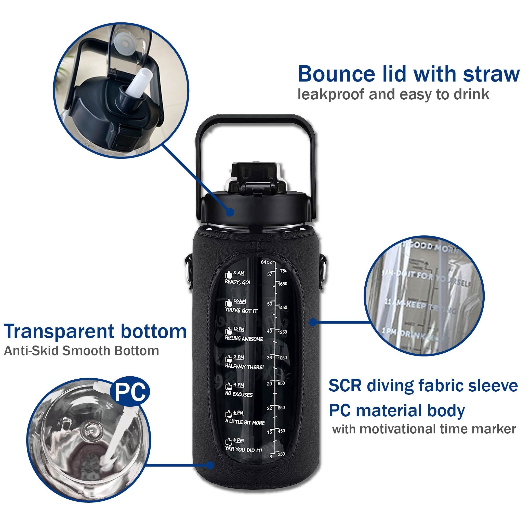 Water Bottle Carrier with Adjustable Shoulder Strap and Pouch